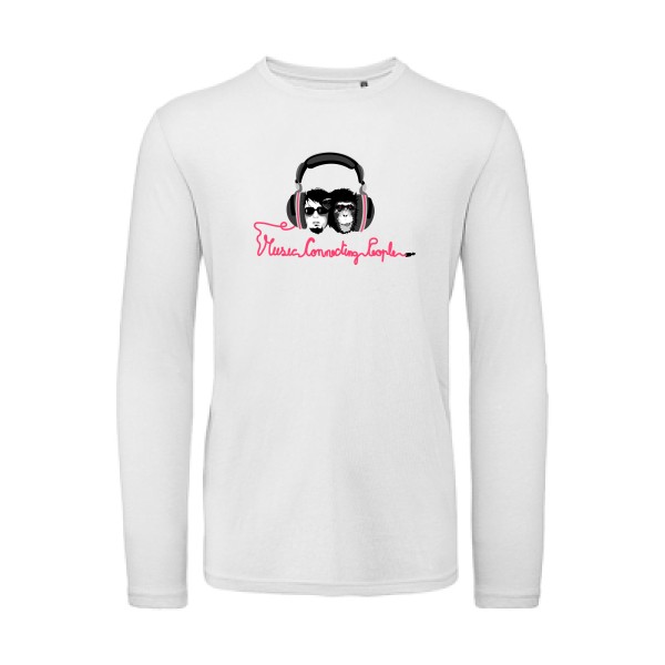 T-shirt bio manches longues original Homme  - Music Connecting People - 