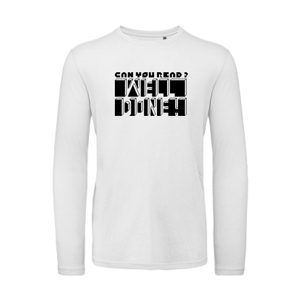  T-shirt bio manches longues Homme original - Can you read ? - 