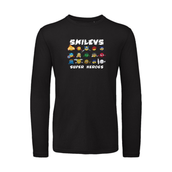 Super Smileys- Tee shirt rigolo - B&C - T Shirt organique manches longues -