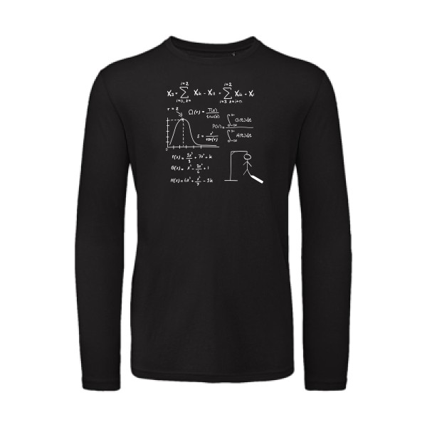 Mathhhh - T-shirt bio manches longues drôle Homme - modèle B&C - T Shirt organique manches longues -thème humour et math -