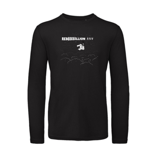 Rebeeeellion - T-shirt bio manches longues Homme - Thème animaux et dessin -B&C - T Shirt organique manches longues-
