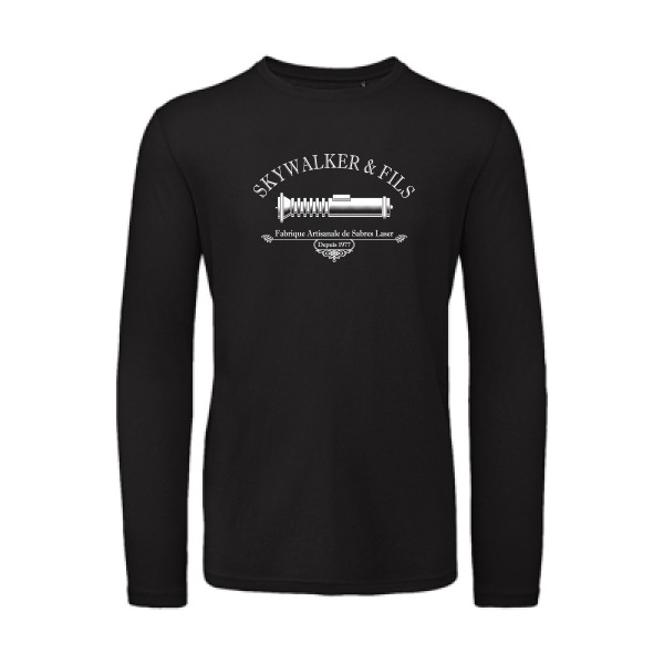 Skywalker & Fils - T-shirt bio manches longues Geek pour Homme -modèle B&C - T Shirt organique manches longues - thème star wars -
