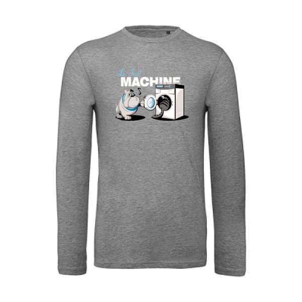 t shirt parodie marque-Le Chat Machine-B&C - T Shirt organique manches longues-Homme