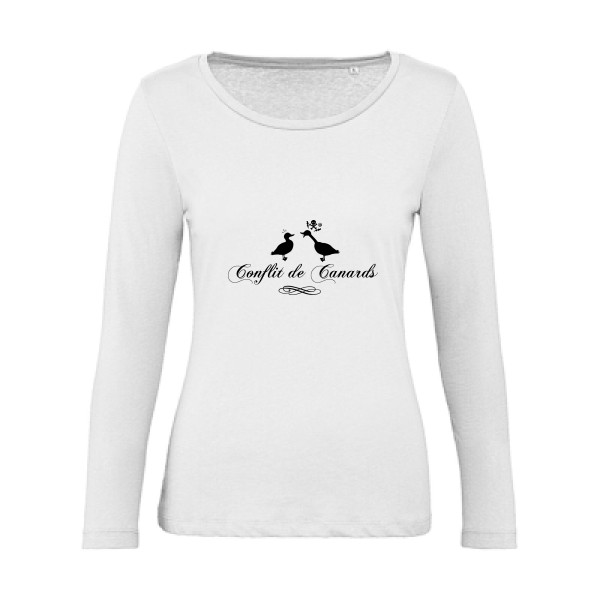 Conflit De Canards - Tee shirt humour noir Femme -B&C - Inspire LSL women 