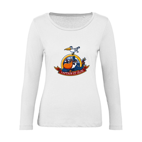 Captain et glou- Tee shirt marin humour -B&C - Inspire LSL women 