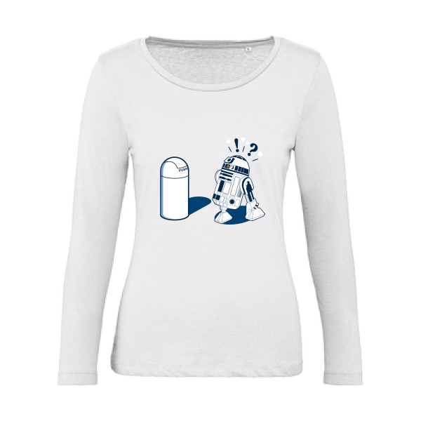 R2D2 7C - T-shirt femme bio manches longues R2D2 pour Femme -modèle B&C - Inspire LSL women  - thème parodie et cinema -