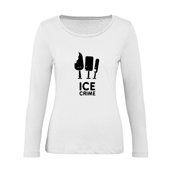 T-shirt femme bio manches longues original Femme  - Ice Crime - 