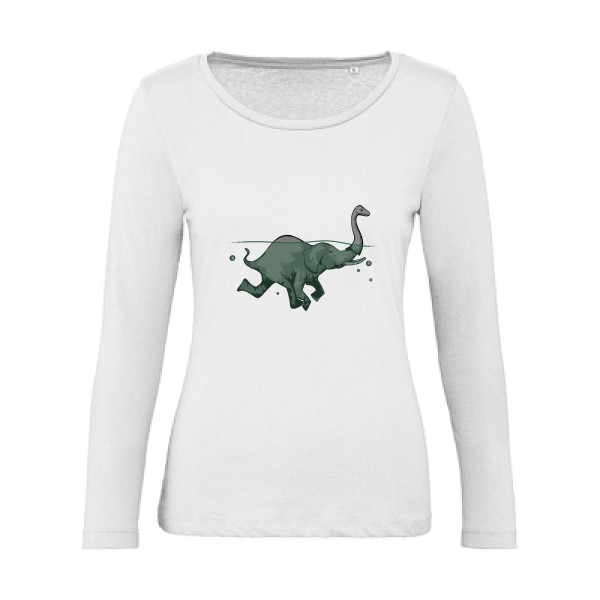 Loch Ness Attraction -T-shirt femme bio manches longues geek original Femme  -B&C - Inspire LSL women  -Thème geek original -
