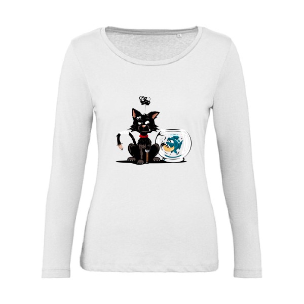 Piranha- T shirt chat et poisson - B&C - Inspire LSL women 