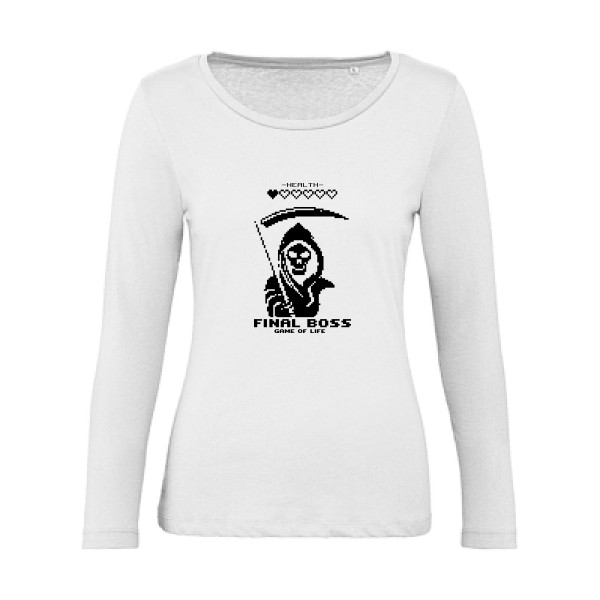 Destination Finale - T-shirt femme bio manches longues parodie  pour Femme - modèle B&C - Inspire LSL women  - thème film vintage et dark side -