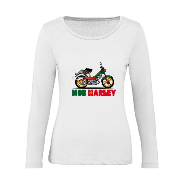 Mob Marley - T-shirt femme bio manches longues reggae Femme - modèle B&C - Inspire LSL women  -thème musique et bob marley -