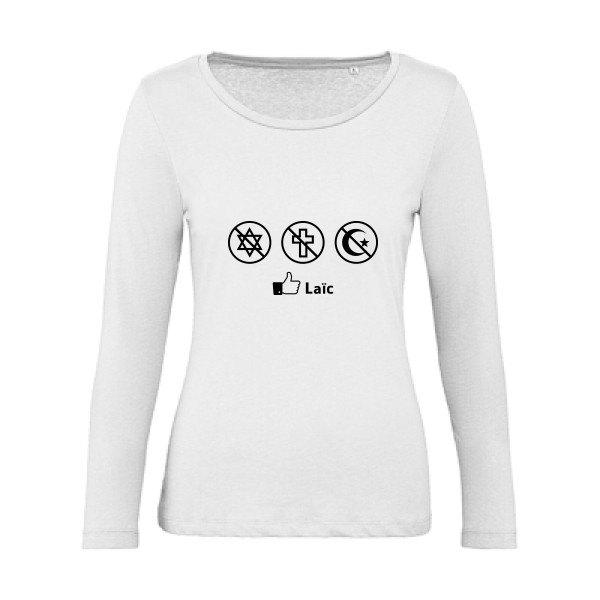 T-shirt femme bio manches longues geek original Femme  - Laïc - 
