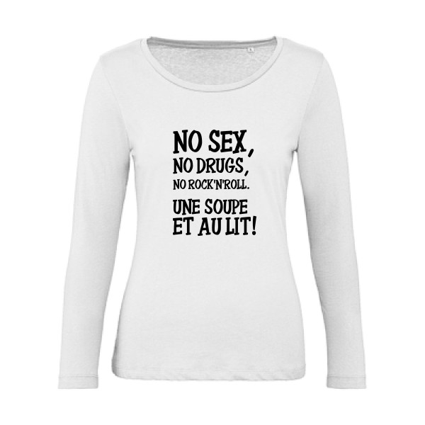 NO... - T-shirt femme bio manches longues  rock - modèle B&C - Inspire LSL women  -thème musique et rock'n'roll-