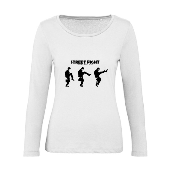 British Fight-T-shirt femme bio manches longues humoristique - B&C - Inspire LSL women - Thème humour anglais - 