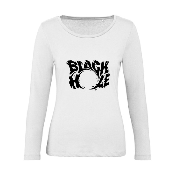 T-shirt femme bio manches longues original Femme  - Black hole - 