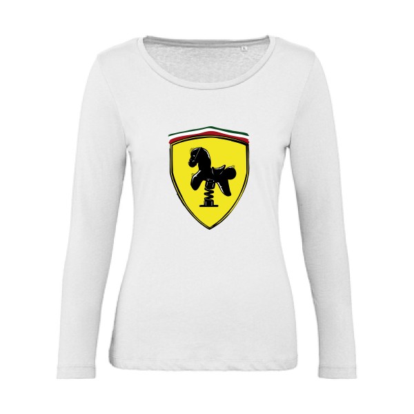 Ferrari -T-shirt femme bio manches longues parodie pour Femme -B&C - Inspire LSL women  - thème  automobile - 