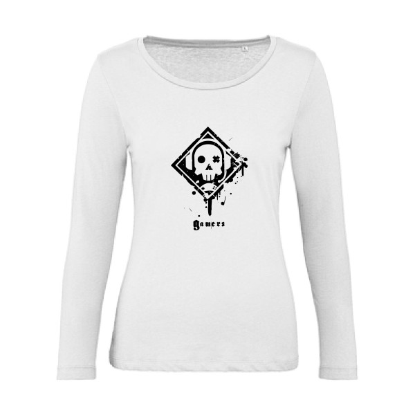 GAMERZ - T-shirt femme bio manches longues geek Femme - modèle B&C - Inspire LSL women  - thème original et inclassable -