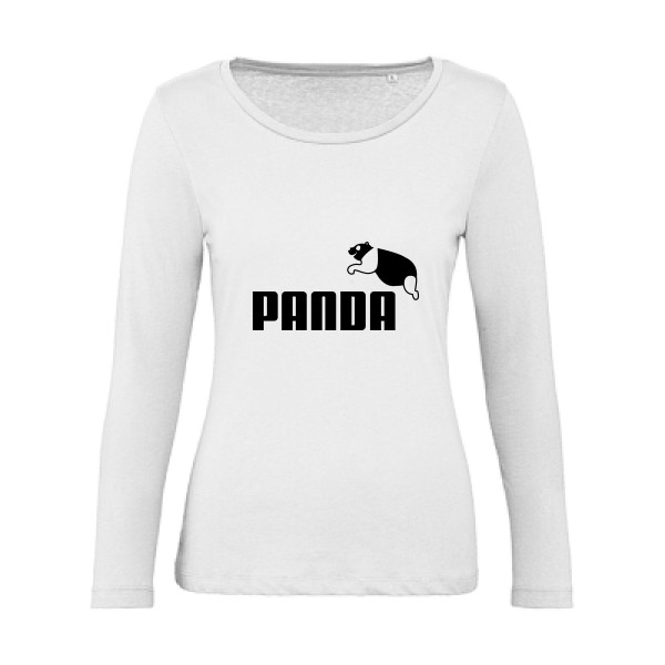 PANDA - T-shirt femme bio manches longues parodie pour Femme -modèle B&C - Inspire LSL women  - thème humour et parodie- 