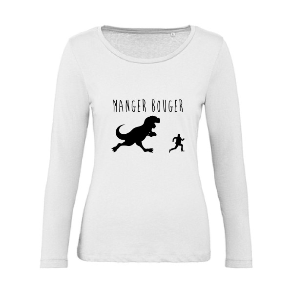 MANGER BOUGER - modèle B&C - Inspire LSL women  - Thème t shirt humour Femme -