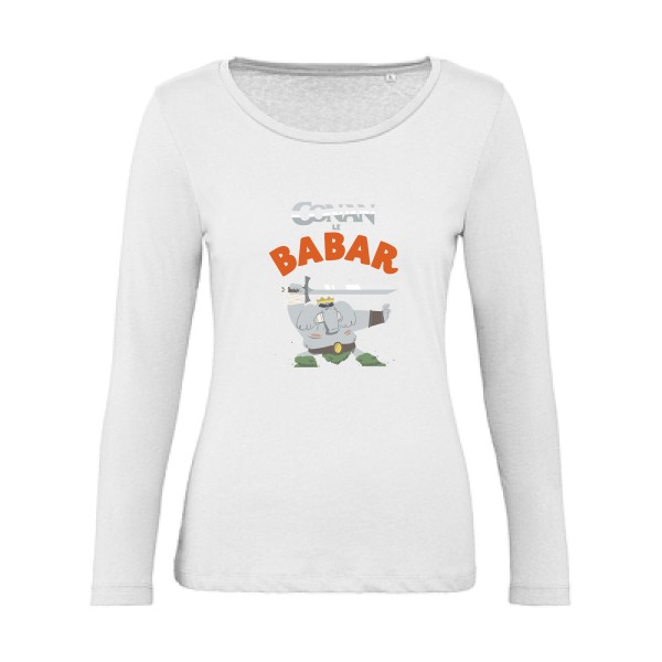 CONAN le BABAR -T-shirt femme bio manches longues parodie  -B&C - Inspire LSL women  - thème  cinema  et vintage - 