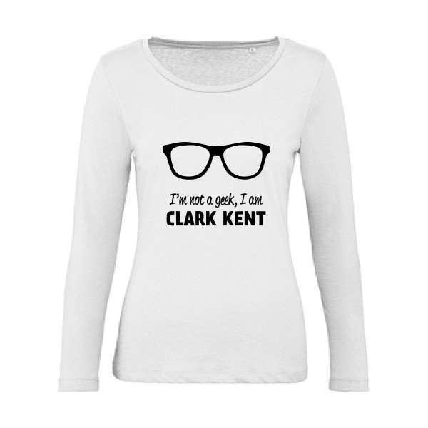 I am Clark Kent -T-shirt femme bio manches longues superman pour un look vintage