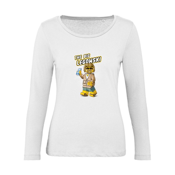 The big Legowski v3 - T-shirt femme bio manches longues vintage  - modèle B&C - Inspire LSL women  -thème parodie et cinéma -