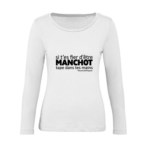 Manchot-T-shirt femme bio manches longues drôle - B&C - Inspire LSL women - Thème humour - 