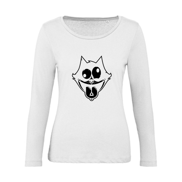 Freak the cat ! - T-shirt femme bio manches longues - modèle B&C - Inspire LSL women  -thème bd et dessins animés -