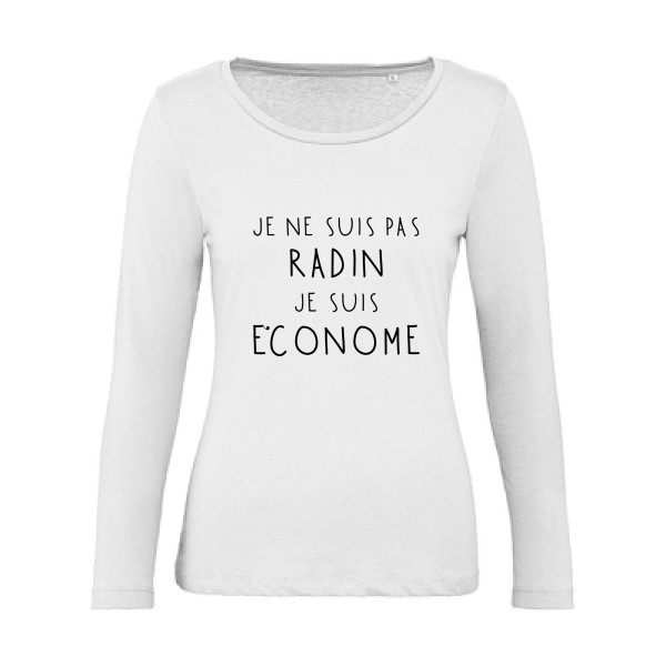 PICSOU - T-shirt femme bio manches longues geek Femme  -B&C - Inspire LSL women  - Thème humour et finance-
