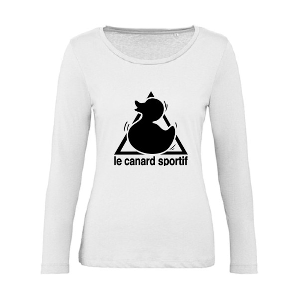 Canard Sportif -T-shirt femme bio manches longues humoristique - Femme -B&C - Inspire LSL women  -thème  humour et parodie - 