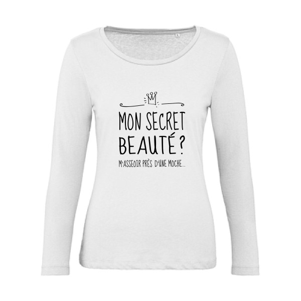 Ange -T-shirt femme bio manches longues texte humour -sur B&C - Inspire LSL women 