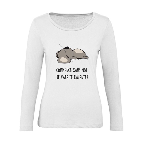 Dormir - T-shirt femme bio manches longues - modèle B&C - Inspire LSL women  -thème sieste et farniente -