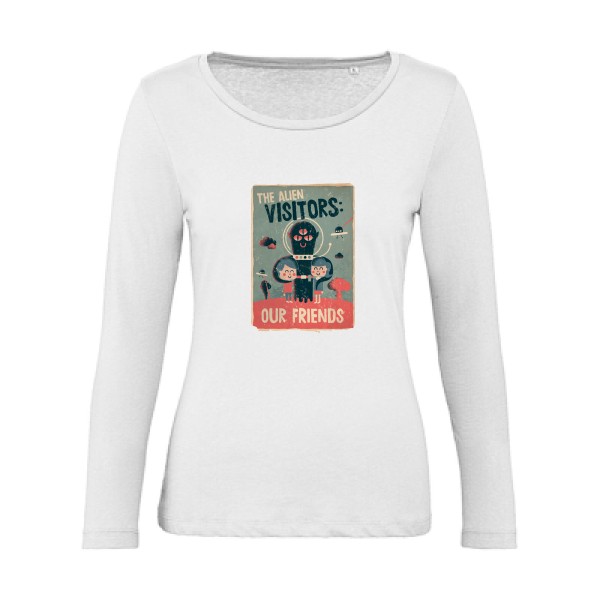 our friends- T-shirt femme bio manches longues vintage Femme -B&C - Inspire LSL women 