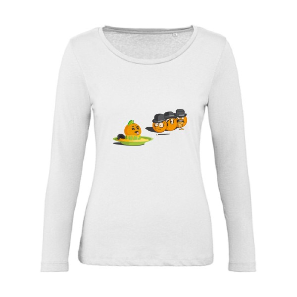 Orange mécanique - T-shirt femme bio manches longues original Femme  -B&C - Inspire LSL women  - Thème humour cinema -