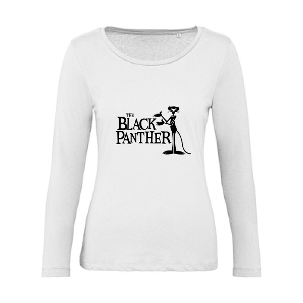 The black panther -T-shirt femme bio manches longues cool Femme -B&C - Inspire LSL women  -thème  cinema - 