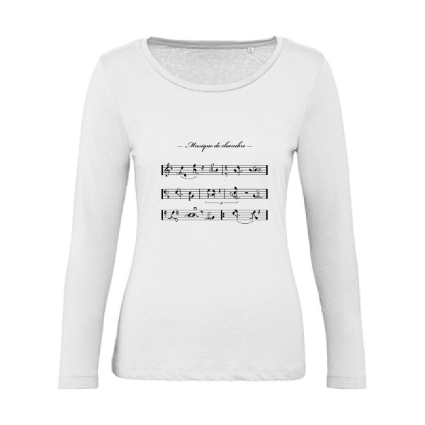Musique de chambre - T-shirt femme bio manches longues coquin pour Femme -modèle B&C - Inspire LSL women  - thème humour potache -