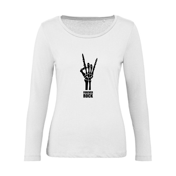 Forever Rock !!! - B&C - Inspire LSL women  Femme - T-shirt femme bio manches longues musique - thème rock  -