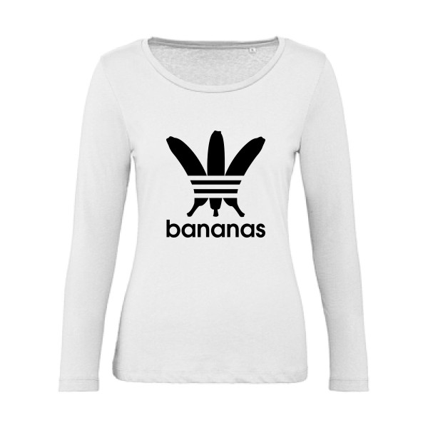 bananas -T-shirt femme bio manches longues humour Femme -B&C - Inspire LSL women  -thème parodie -