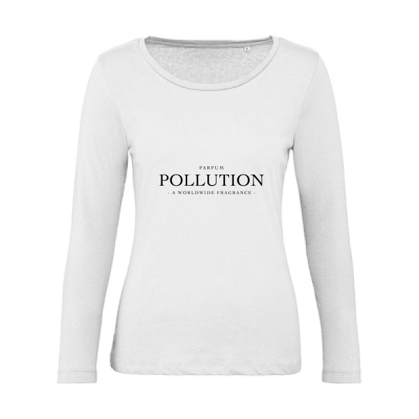 T-shirt femme bio manches longues original Femme  - Parfum POLLUTION - 
