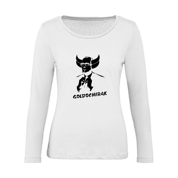 Goldochirak - T-shirt femme bio manches longues amusant pour Femme -modèle B&C - Inspire LSL women  - thème parodie et politique -