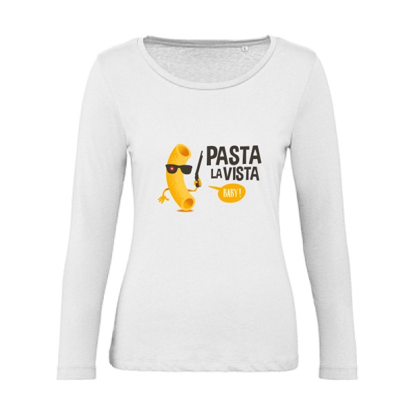 Pasta la vista - B&C - Inspire LSL women  Femme - T-shirt femme bio manches longues rigolo - thème humoristique -