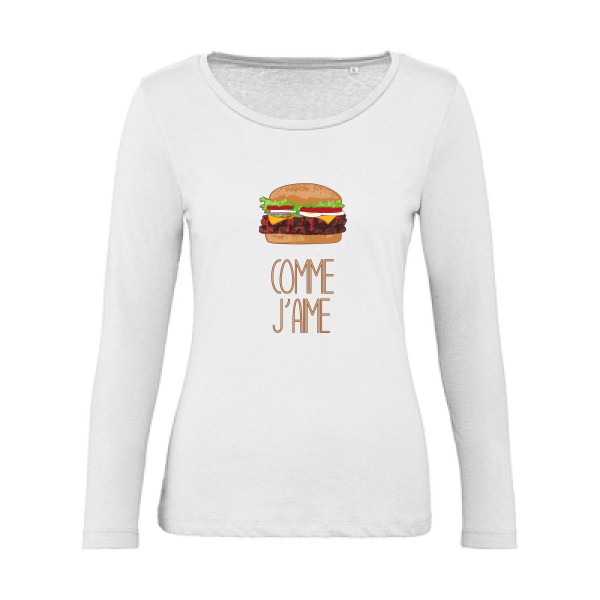 Comme j'aime -T-shirt femme bio manches longues original Femme -B&C - Inspire LSL women  -thème parodie - 