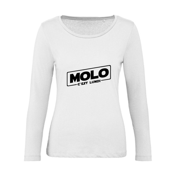 Molo c'est lundi -T-shirt femme bio manches longues Femme original -B&C - Inspire LSL women  -Thème original-