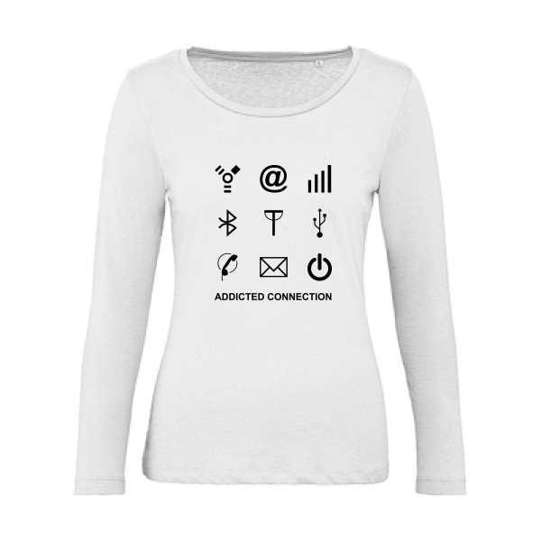Addicted connection- t shirt Geek - B&C - Inspire LSL women 