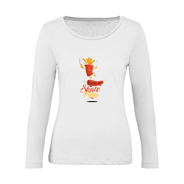 SKATE -T-shirt femme bio manches longues geek  -B&C - Inspire LSL women  -thème  humour  - 