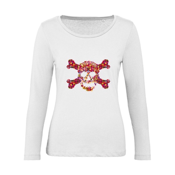 Floral skull -Tee shirt Tête de mort -B&C - Inspire LSL women 