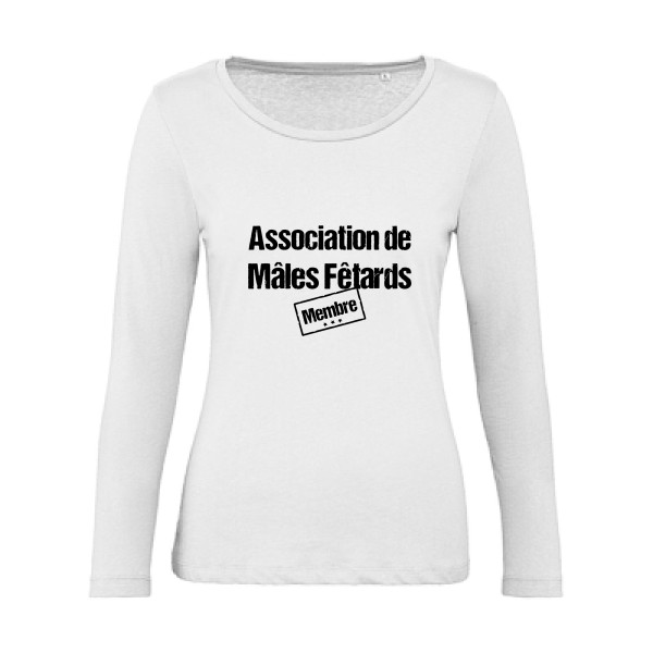 T-shirt femme bio manches longues Femme original - Association de Mâles Fêtards -