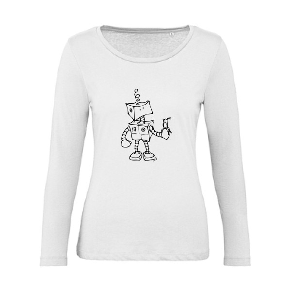 Robot & Bird - modèle B&C - Inspire LSL women  - geek humour - thème tee shirt et sweat geek -