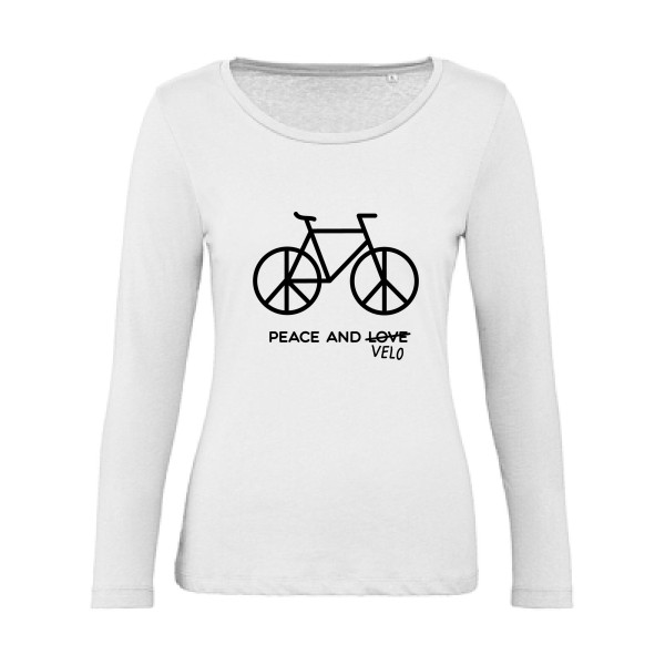 - T-shirt femme bio manches longues velo humour - B&C - Inspire LSL women - rueduteeshirt.com