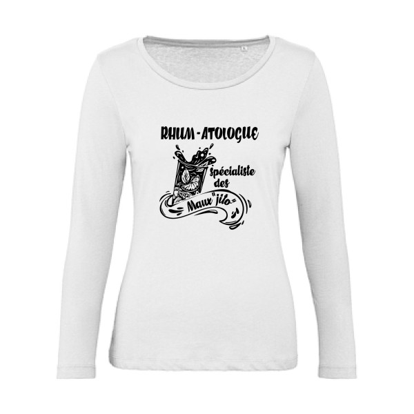 Rhum-atologue - B&C - Inspire LSL women  Femme - T-shirt femme bio manches longues musique - thème humour et alcool -